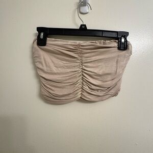 Free People Ruched Tan/Pink Tube Top
